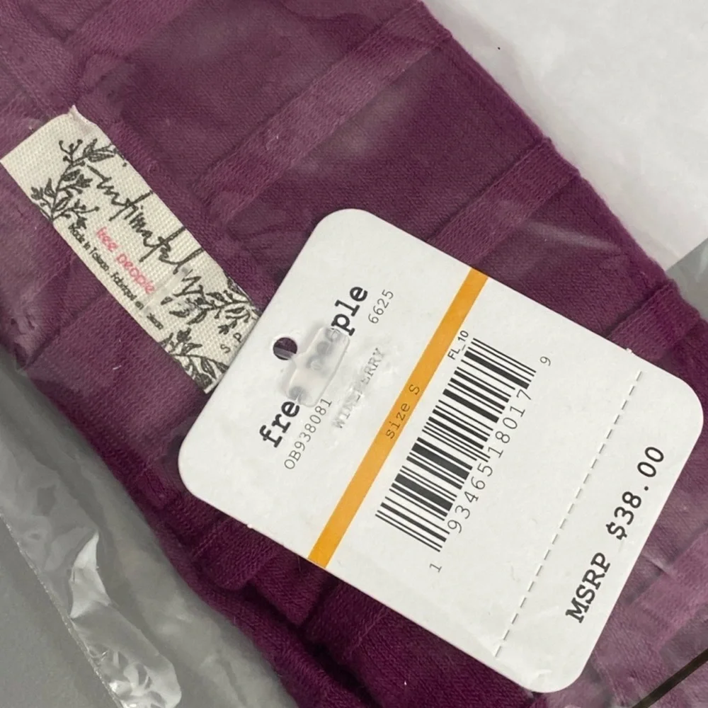 Free People All Your Love Crop Halter Top Ribbed Bralette Purple Size Medium